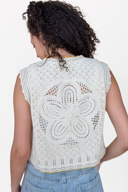 Jordan Floral Crochet Knit Vest