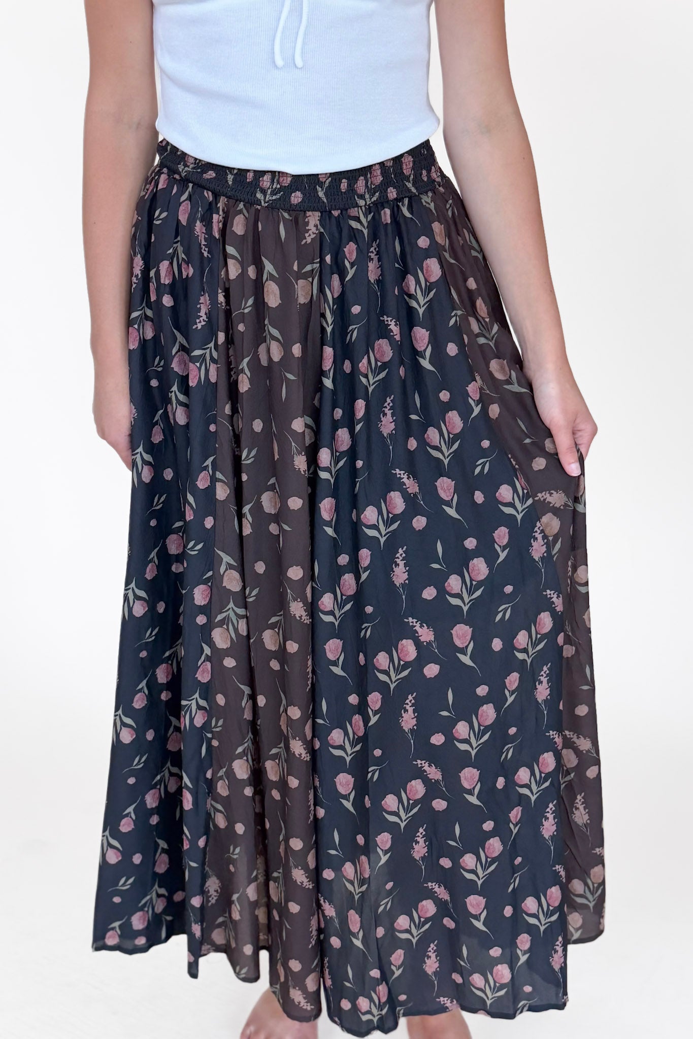 Jenna Floral Chiffon Maxi Skirt