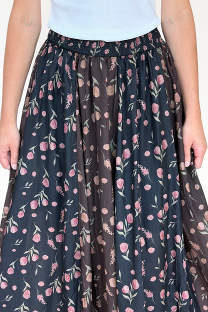 Jenna Floral Chiffon Maxi Skirt
