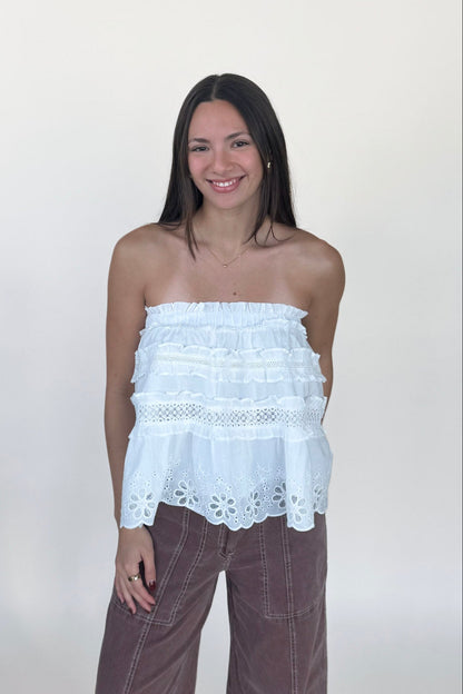 Paige Strapless Ruffle Top