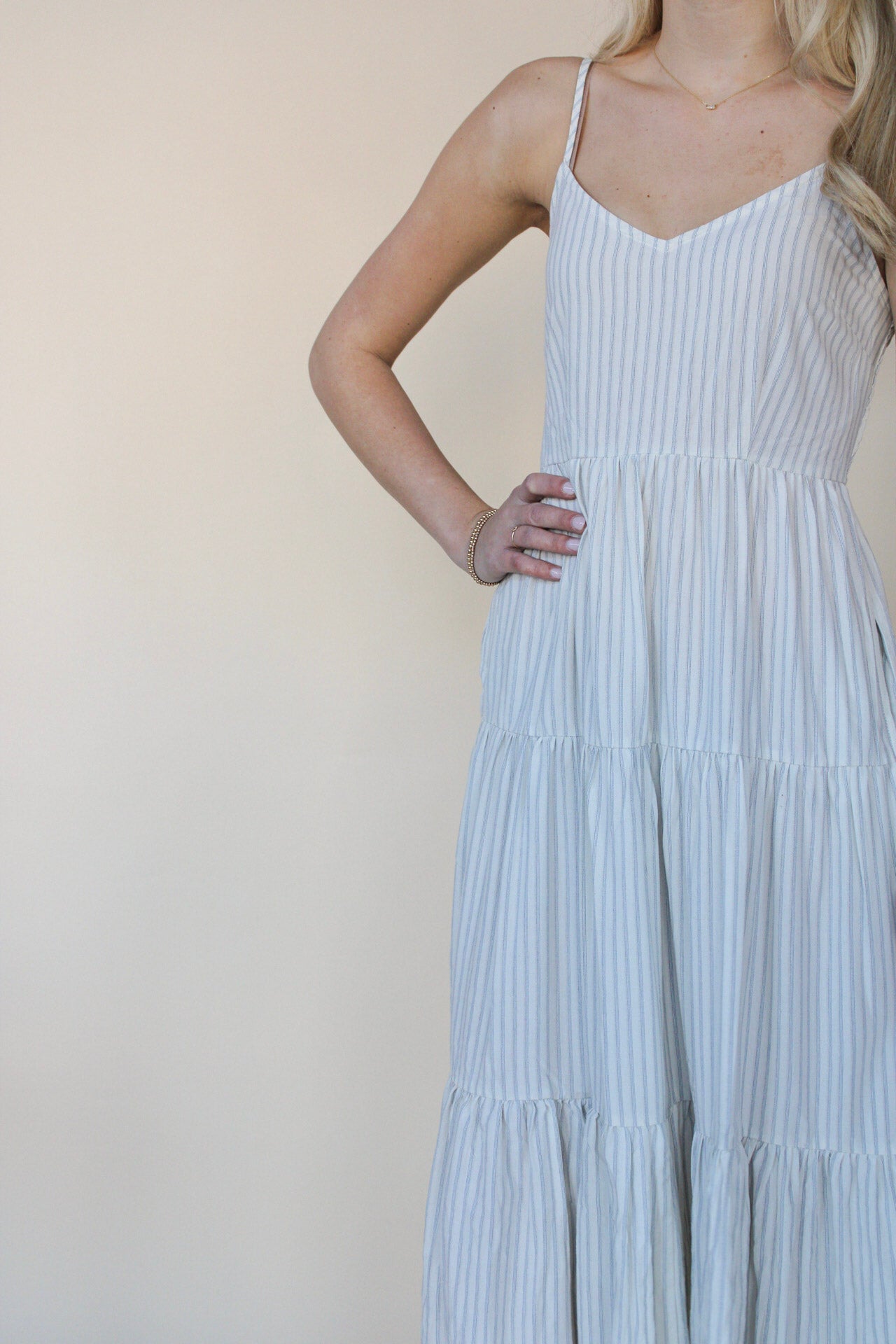 Striped Tiered Maxi Dress