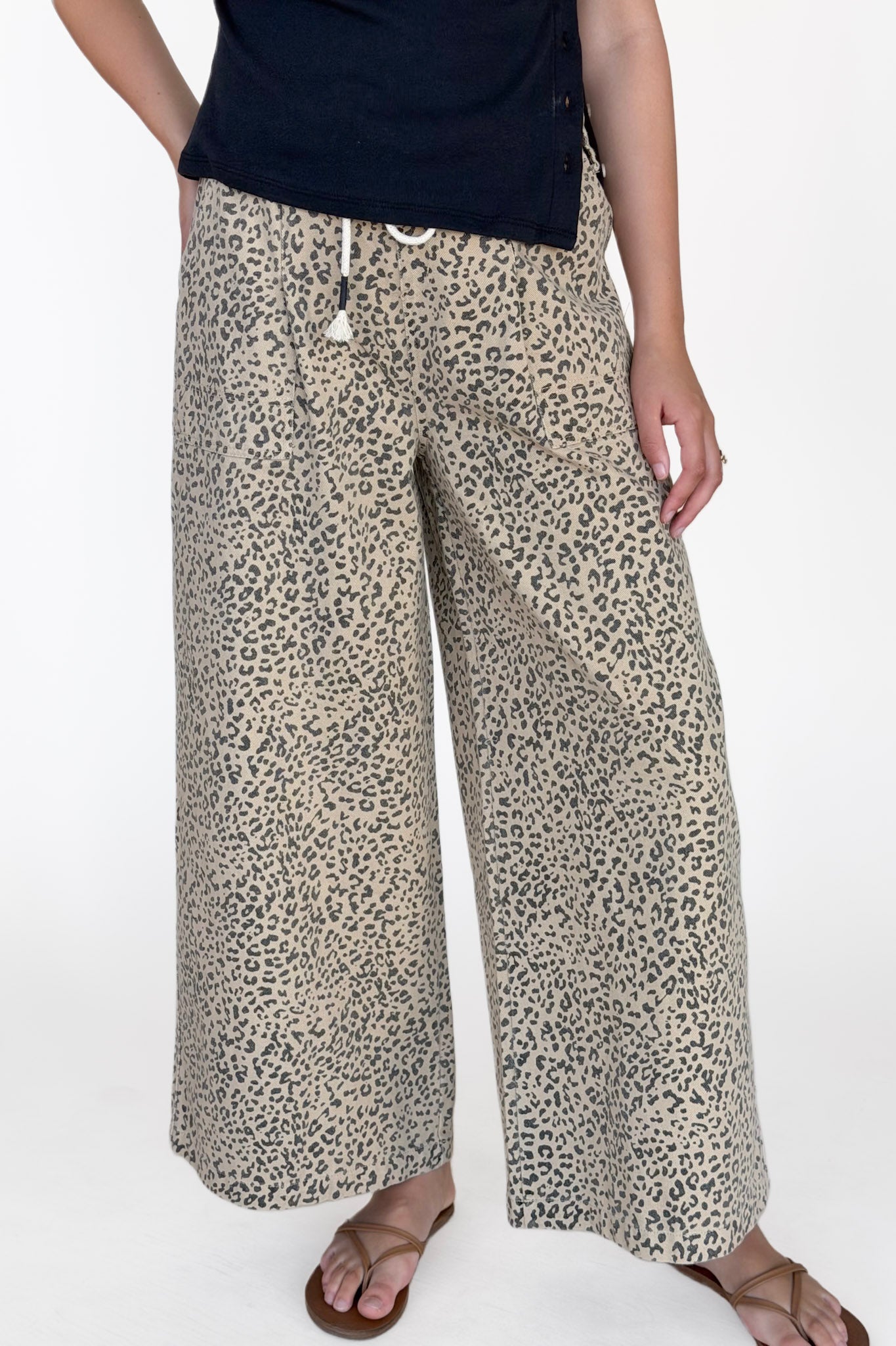 Spotted Print Drawstring Pant