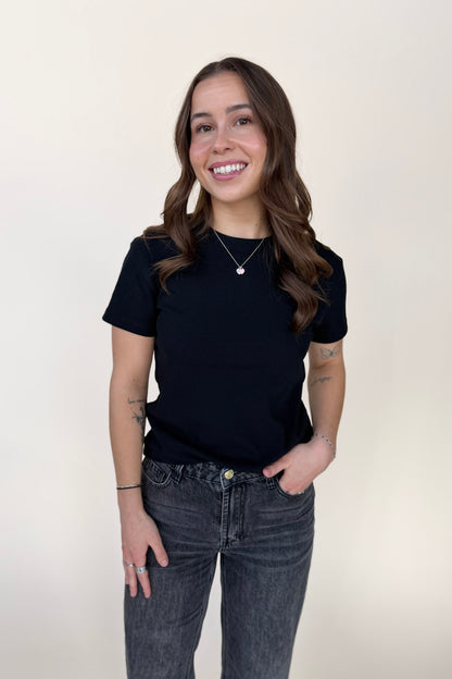 Layla Ribbed Crew Neck TShirt