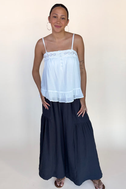 Cheryl Gauze Elastic Waist Pant