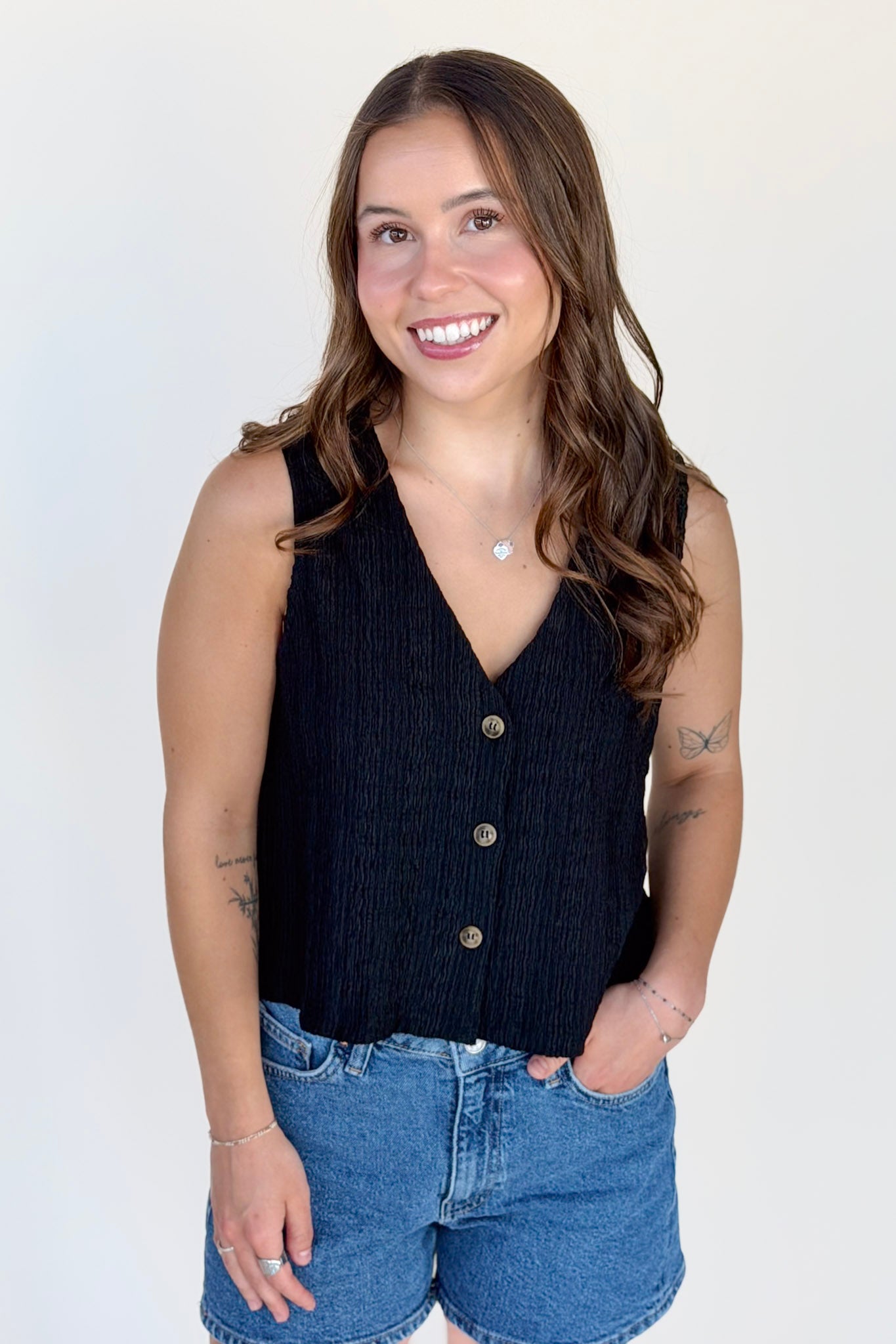 Erica Button Front Vest
