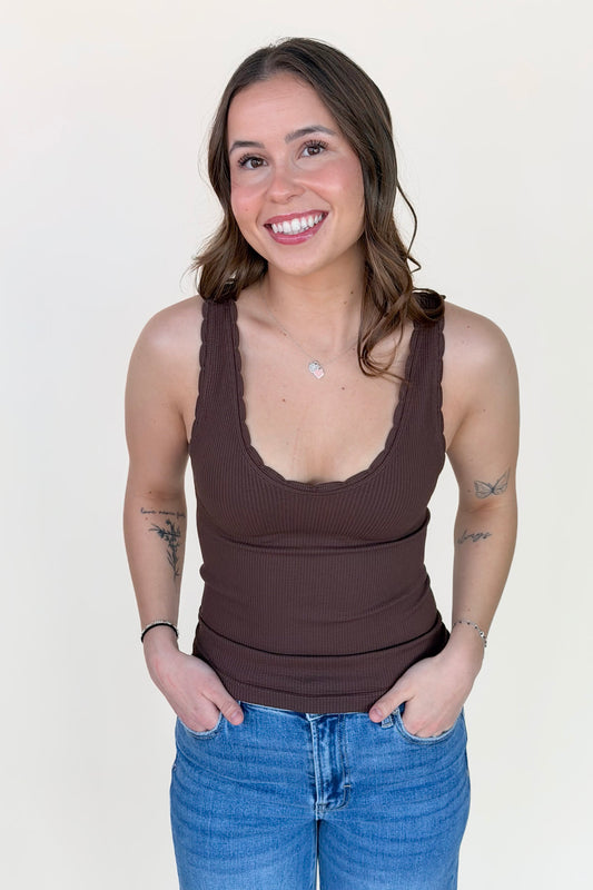 Scallop Edge Reversible Tank - more colors availabe