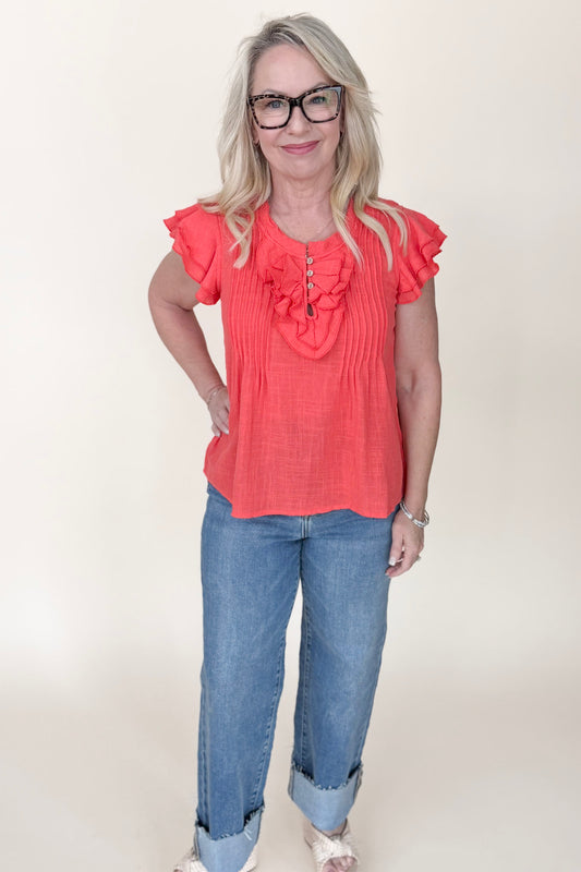 Poppy Cotton Linen Top
