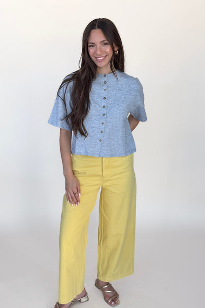 Lemon Cotton Barrel Pant