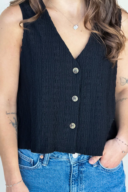 Erica Button Front Vest