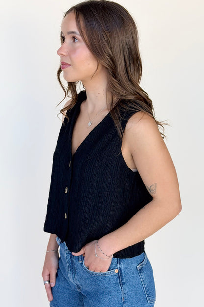 Erica Button Front Vest
