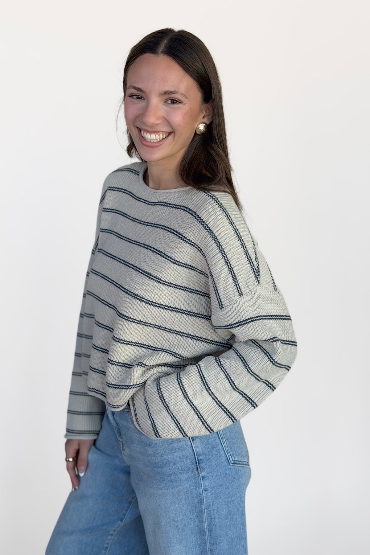 Heather Striped Sweater