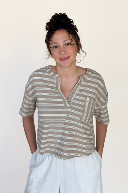 Elodie Stripe Henley Top