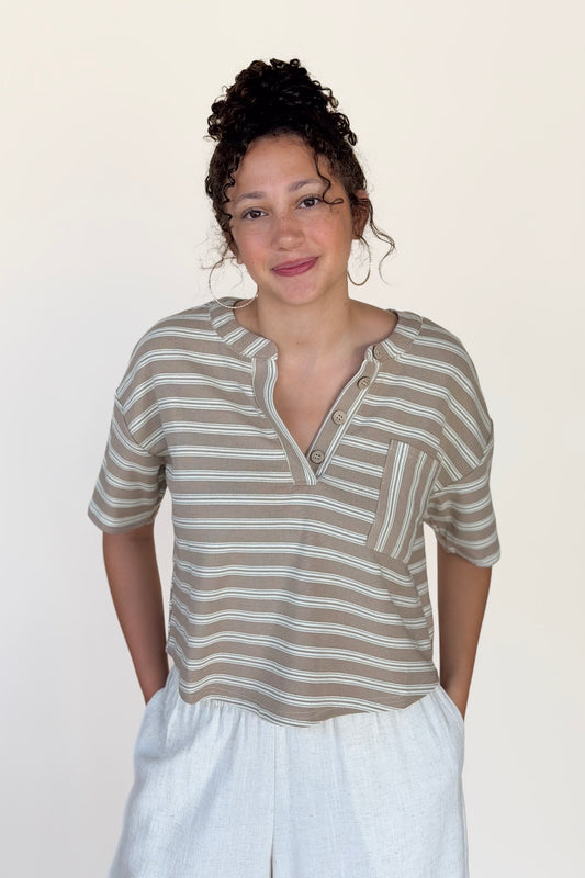 Elodie Stripe Henley Top