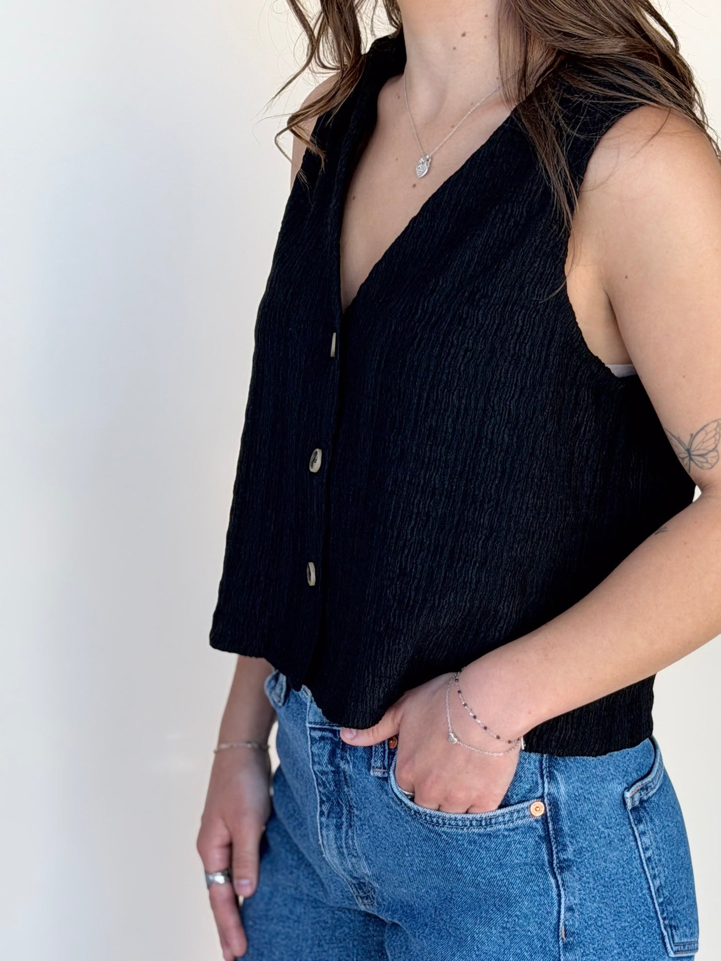 Erica Button Front Vest