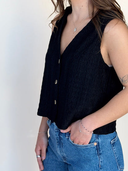 Erica Button Front Vest