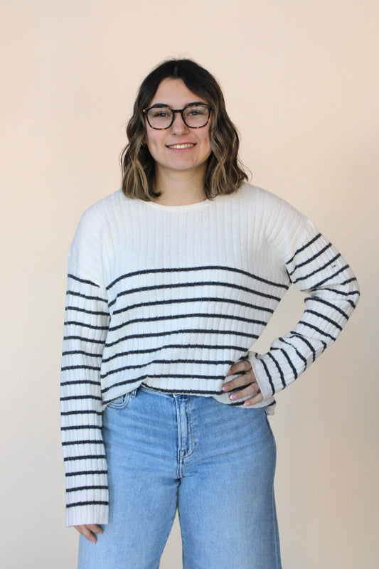 Chelce Ribbed Sriped Sweater