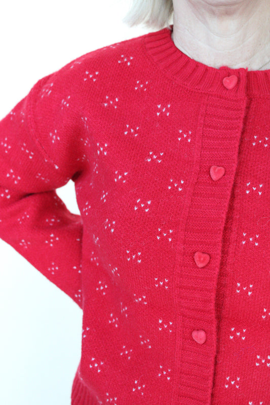 Heart Shape Button Cardigan
