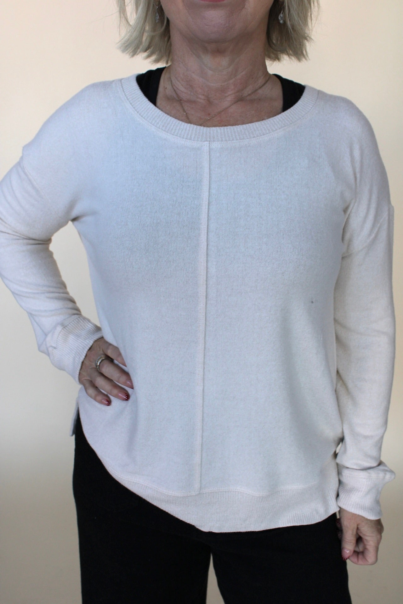 Hacci Pullover Knit Top