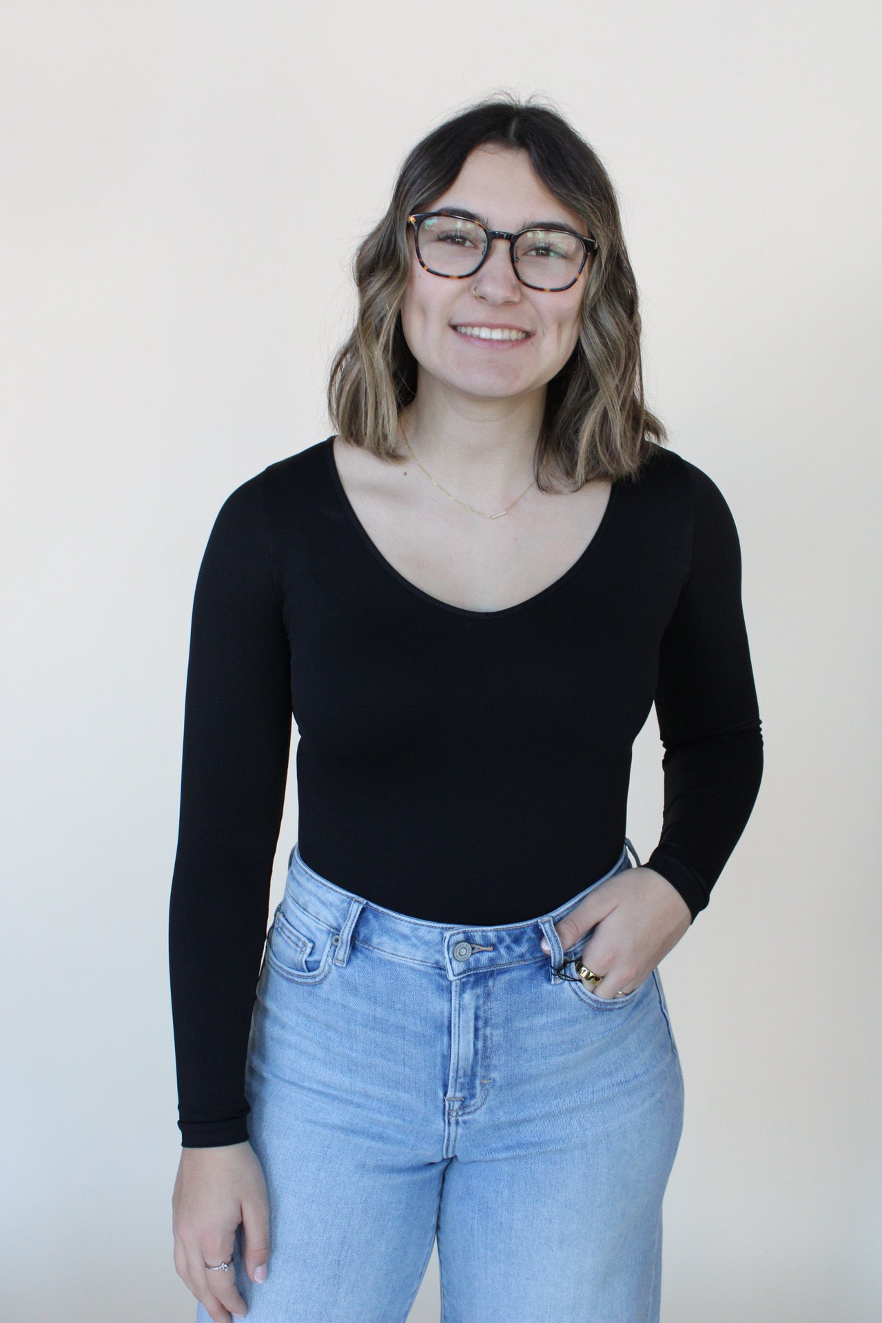 Jersey V-Neck Bodysuit