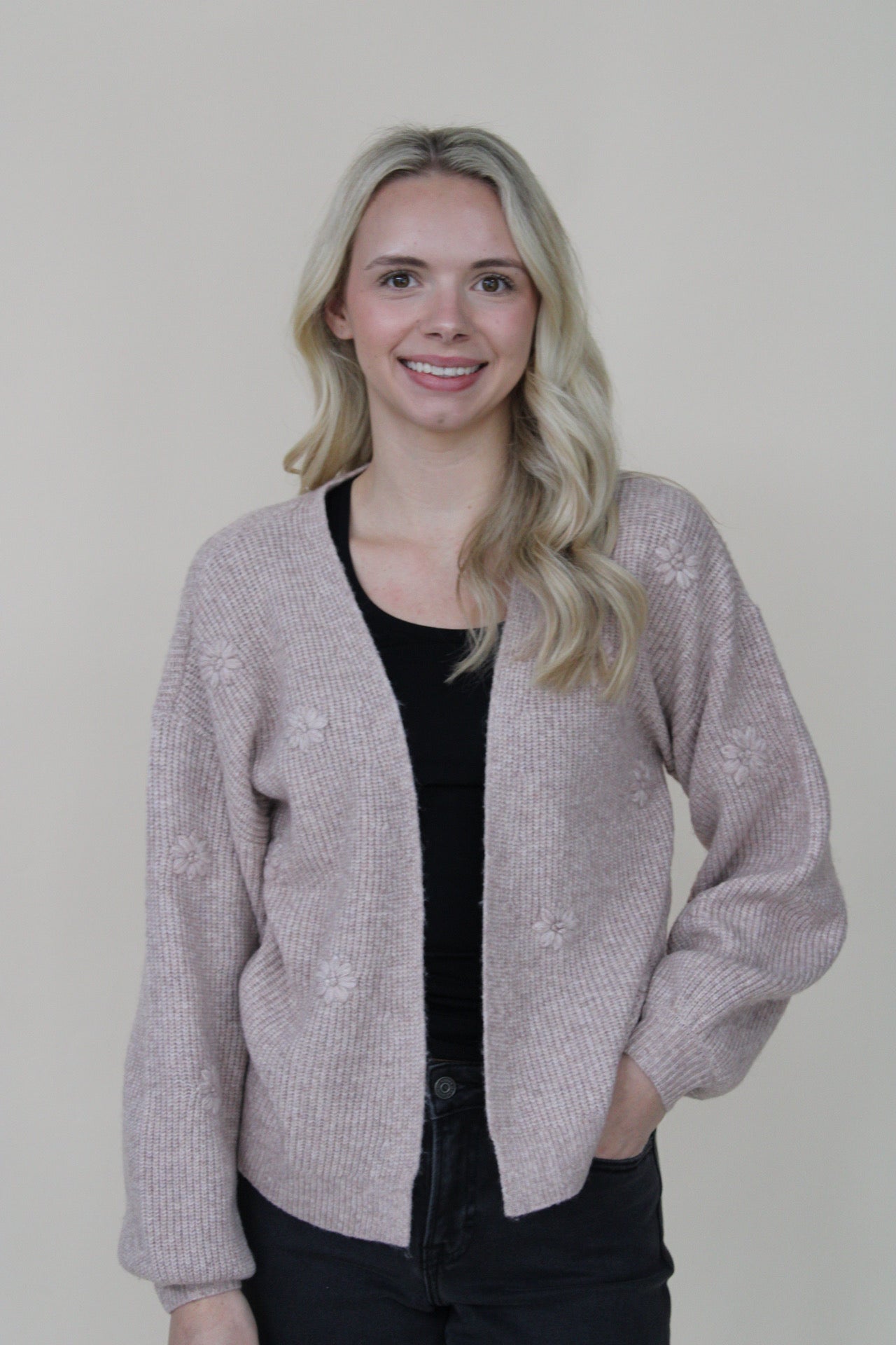 Floral Open Cardigan