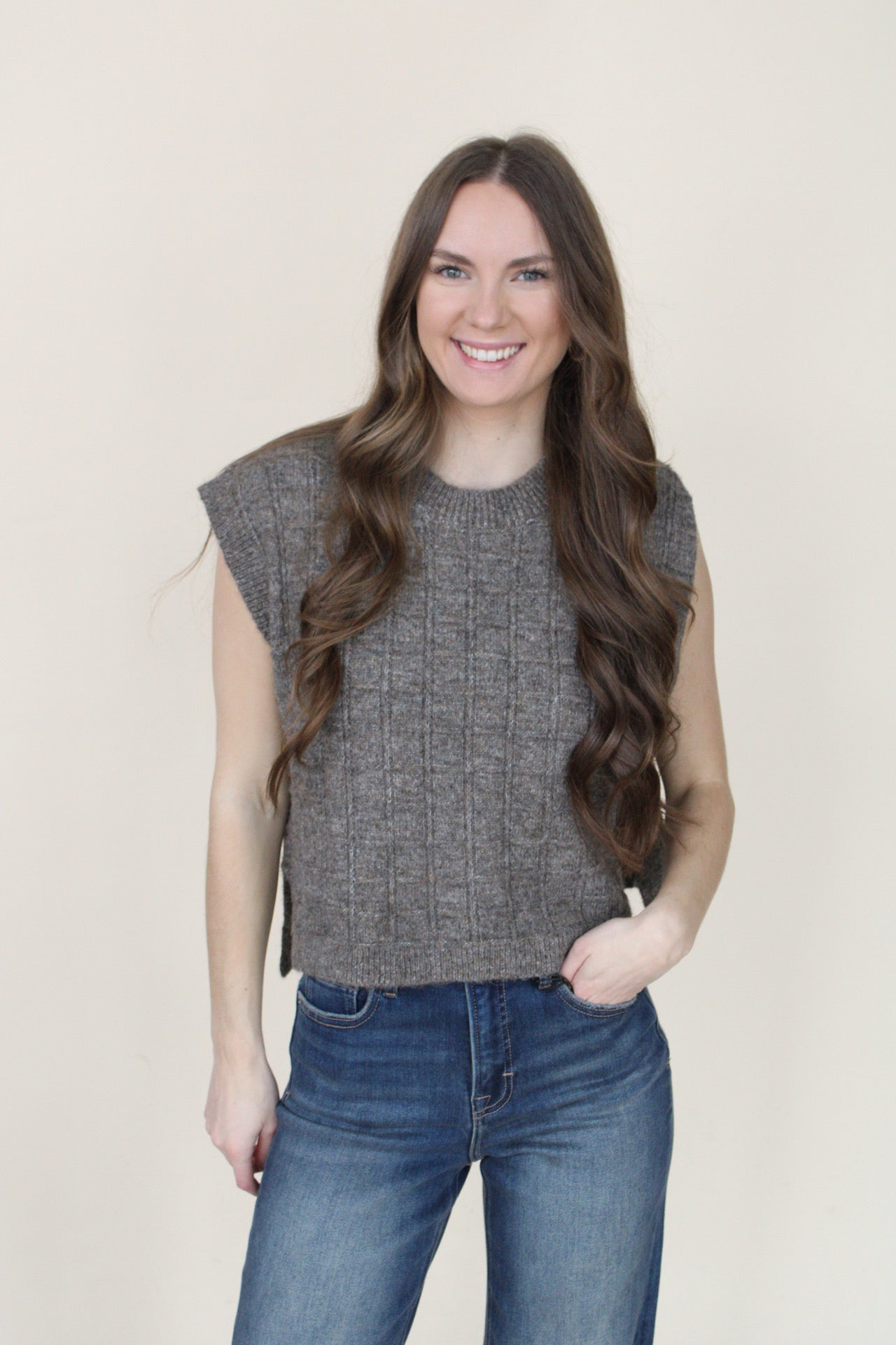 Mariah Textured Sweater Vest