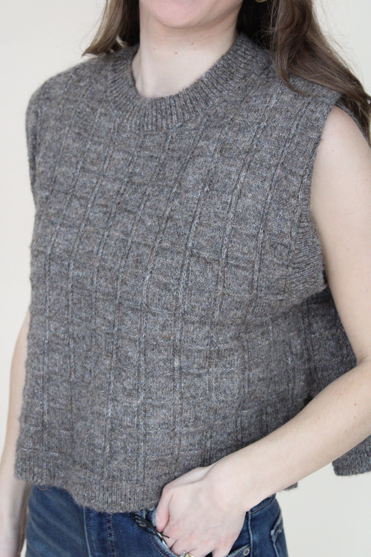 Mariah Textured Sweater Vest