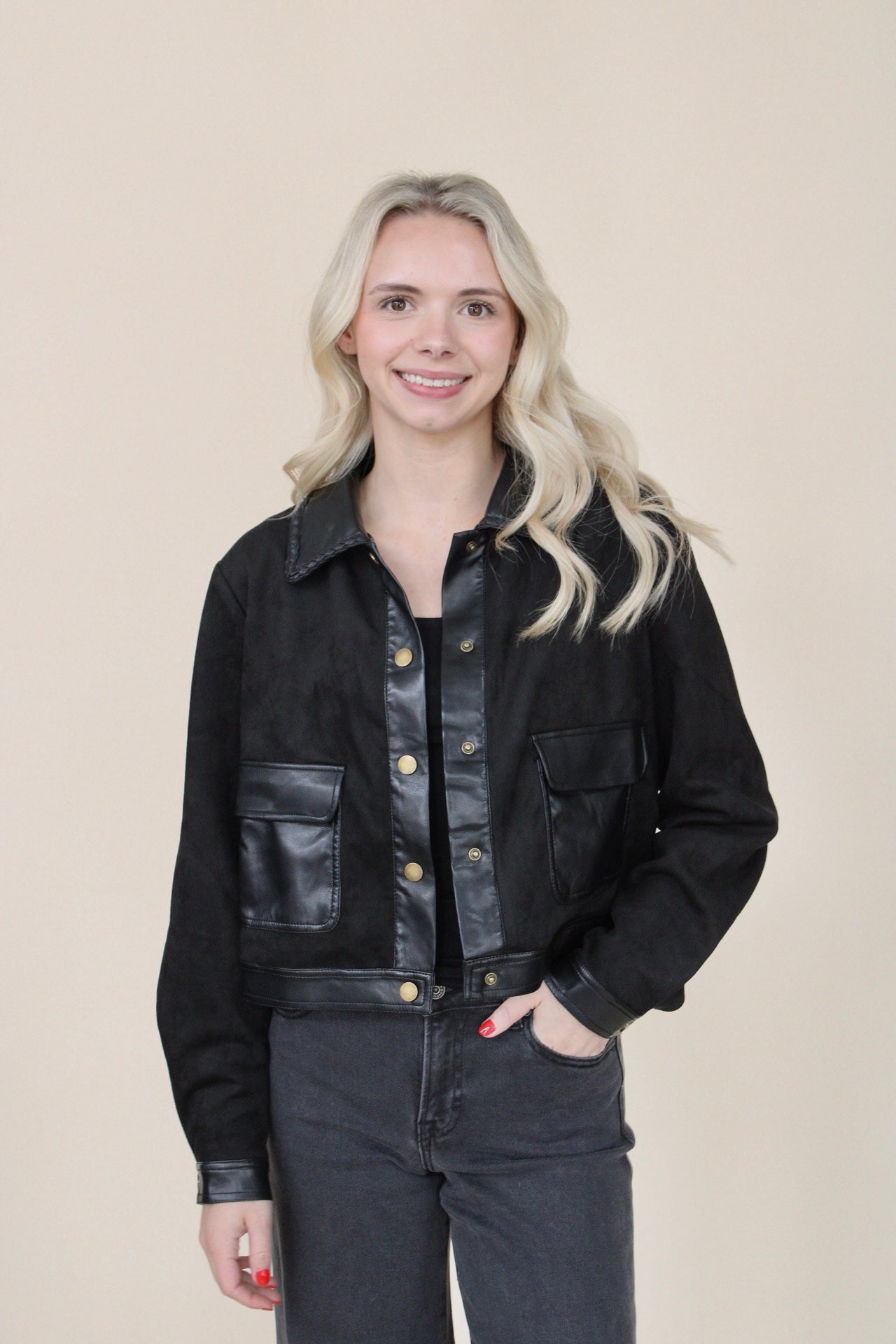 Brigette Suede Contrast Jacket