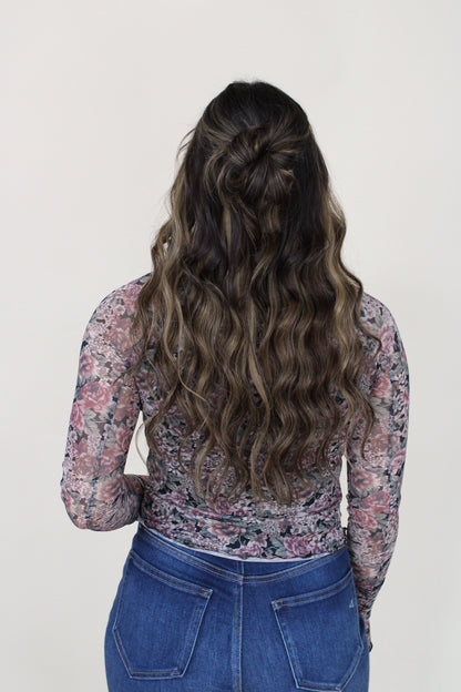 Jenna Floral Mesh Top