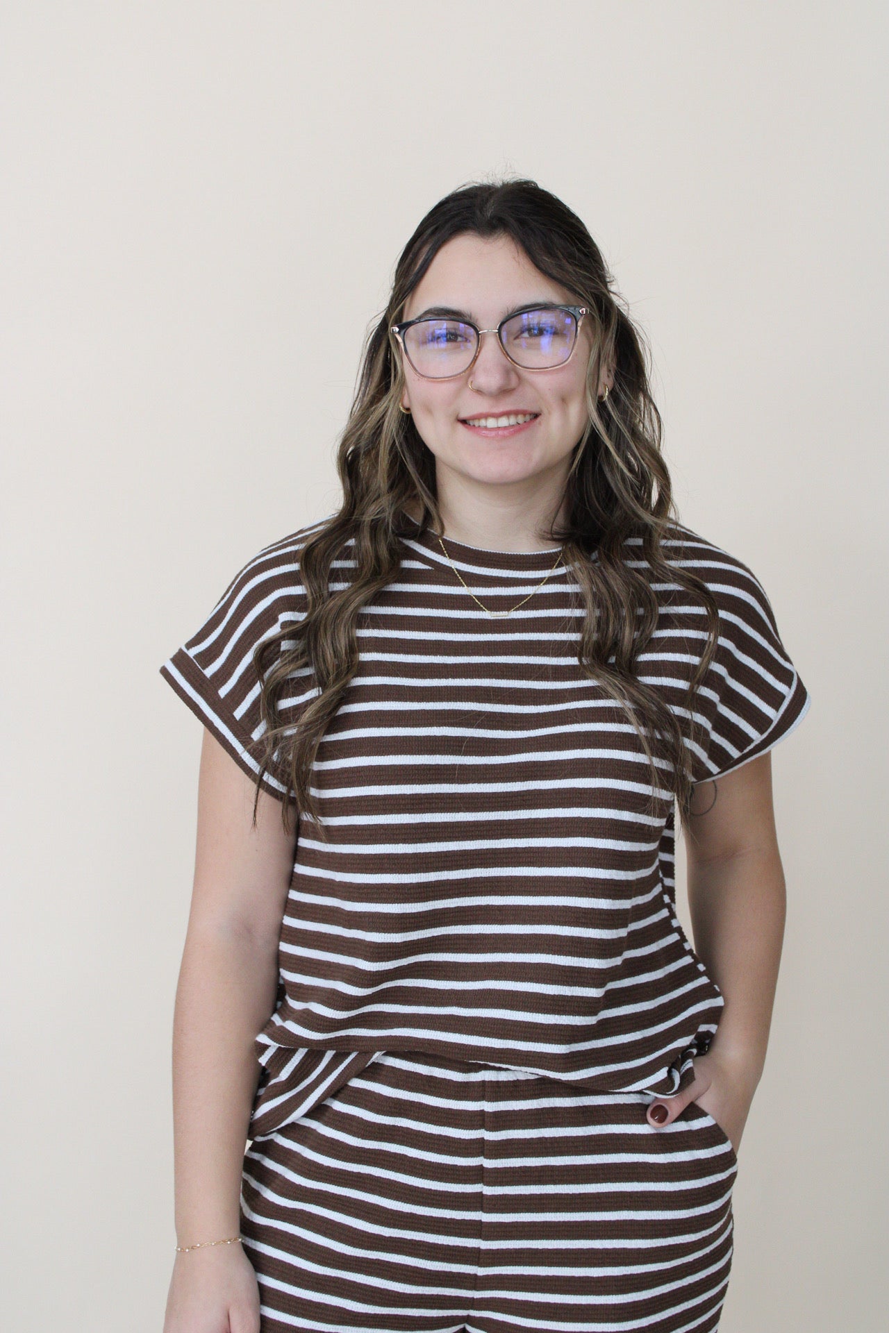 Carly Striped Ribbed Top