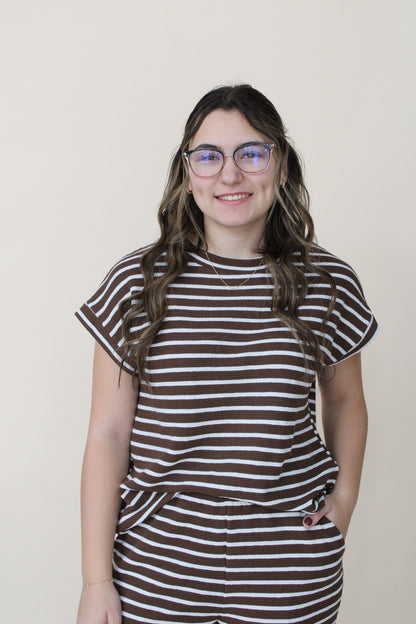 Carly Striped Ribbed Top