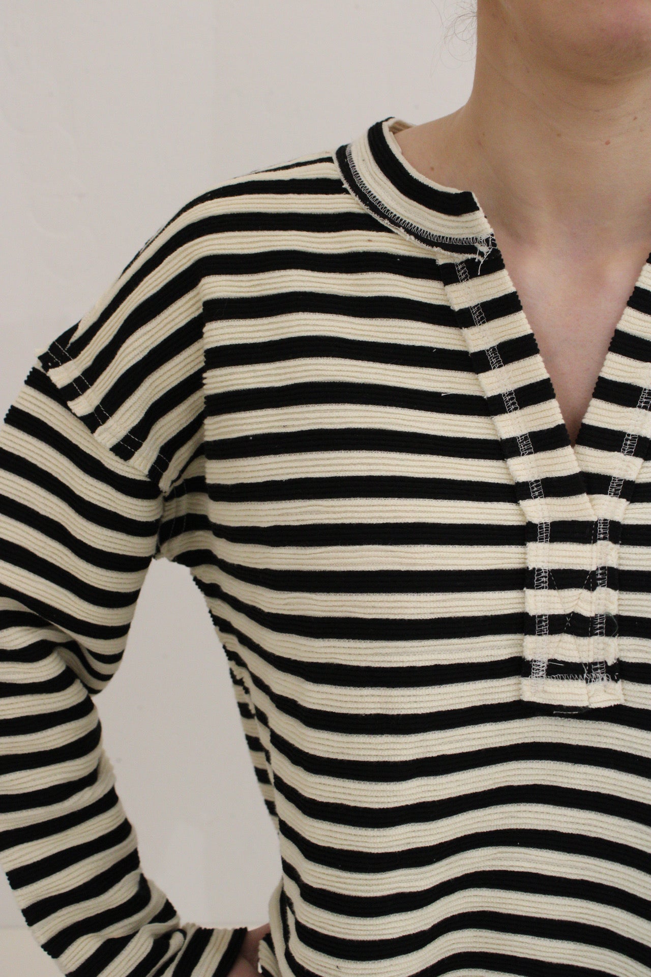 Talia Textured Stripe Knit Top