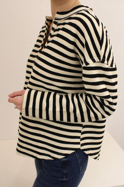 Talia Textured Stripe Knit Top