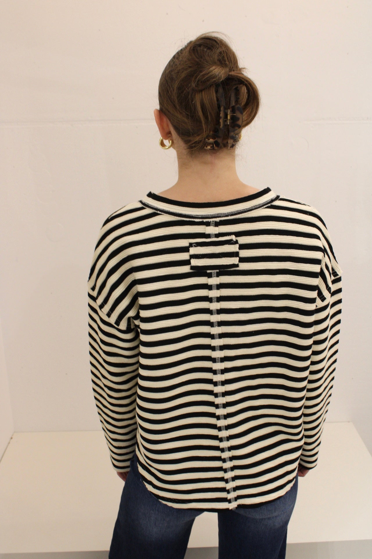 Talia Textured Stripe Knit Top