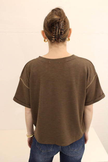 Astyr Contrast Stitch Knit Top