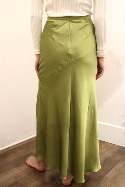 Satin Asymmetrical Midi Skirt