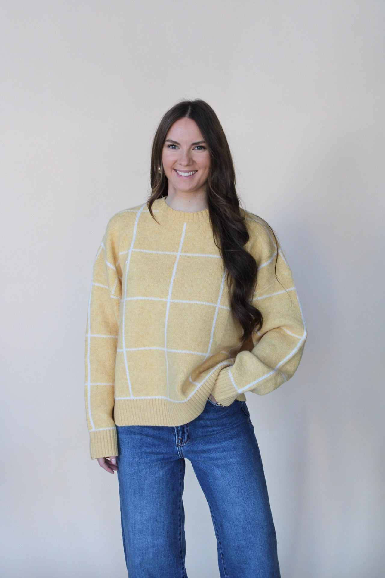 Checkered Crew Neck Sweater