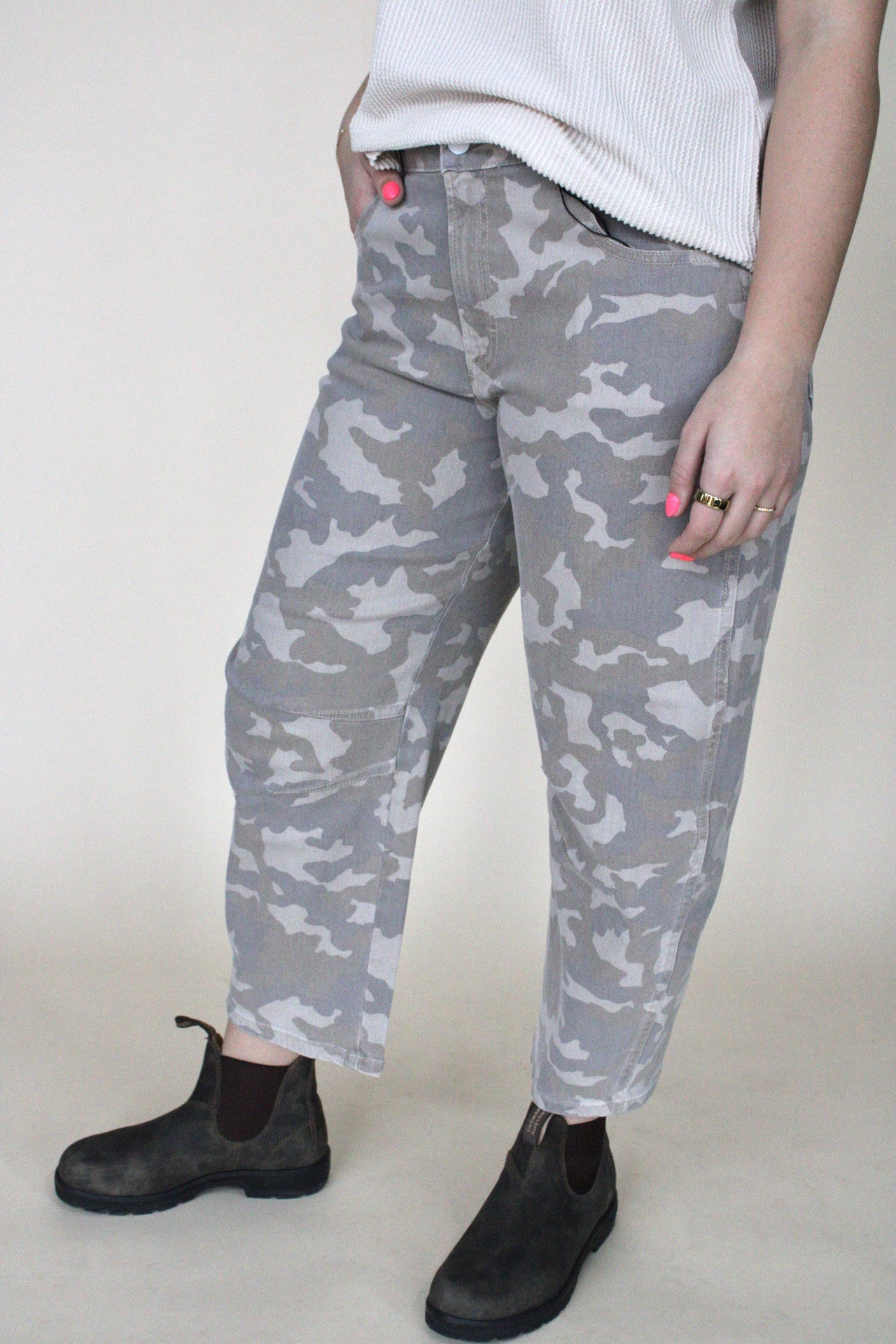 Hidden Tan Camo Barrel Jean