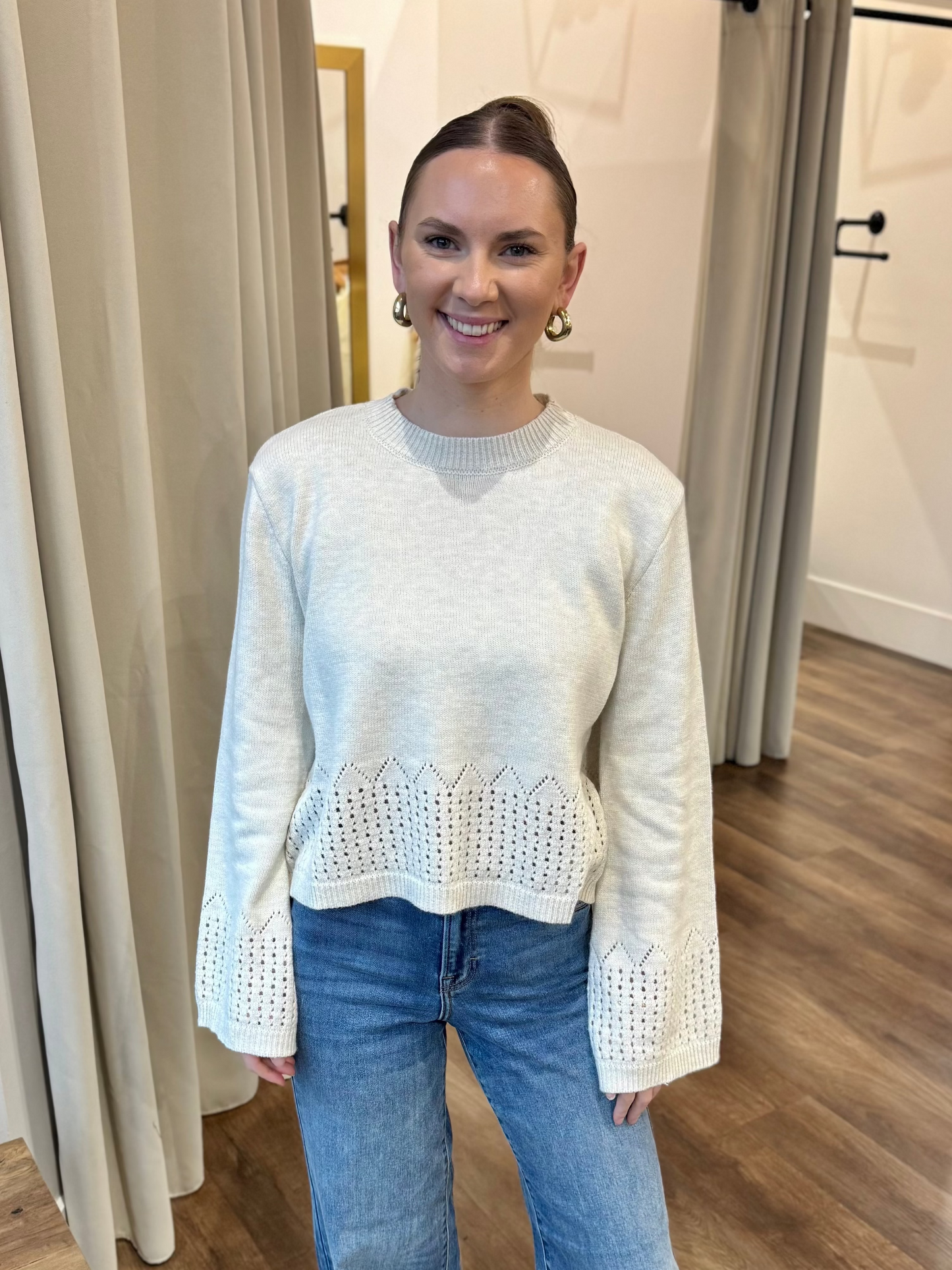 Amelia Crochet Knit Top