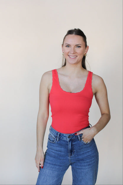 Scallop Edge Reversible Tank - more colors availabe