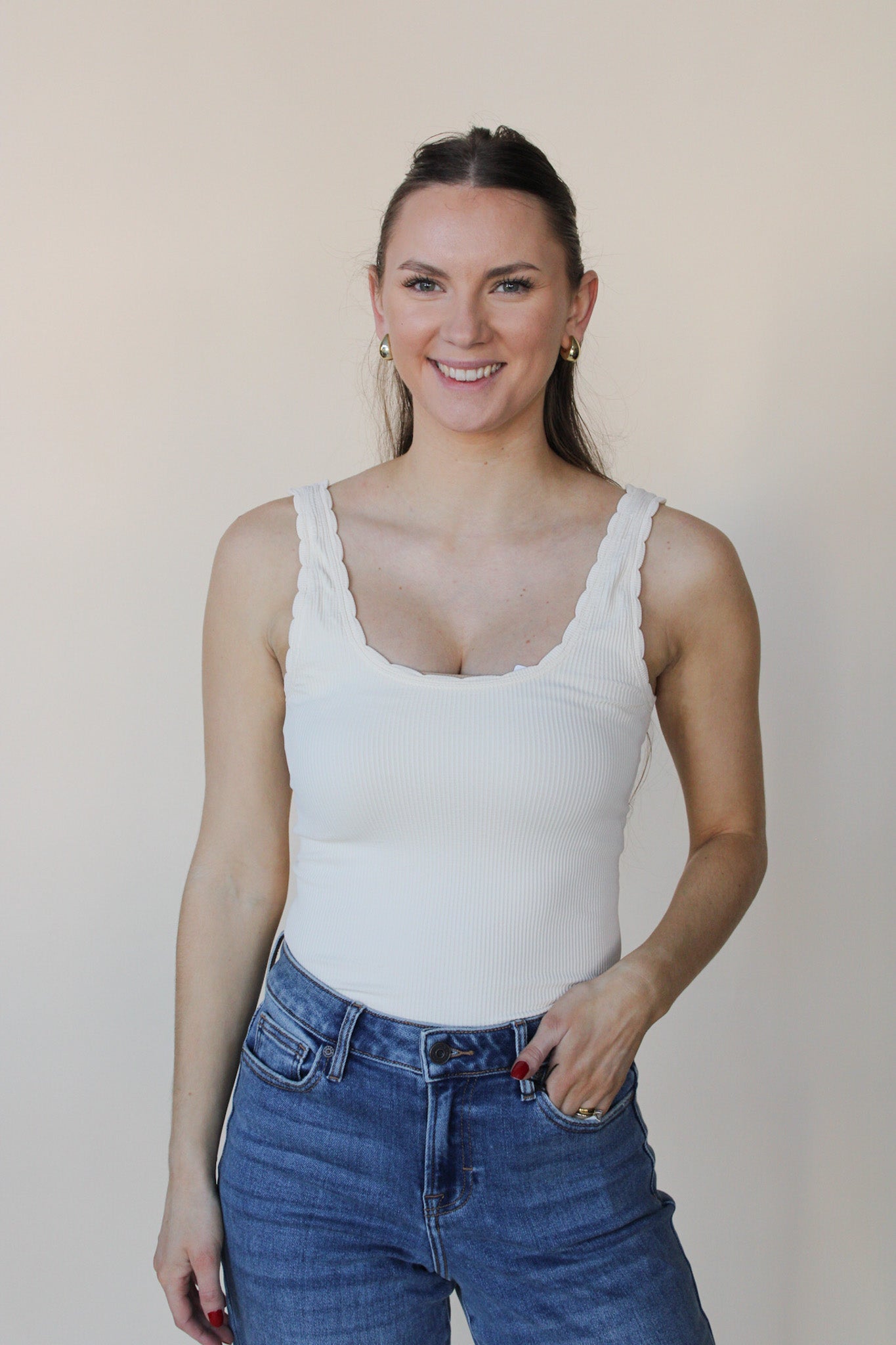 Scallop Edge Reversible Tank - more colors availabe