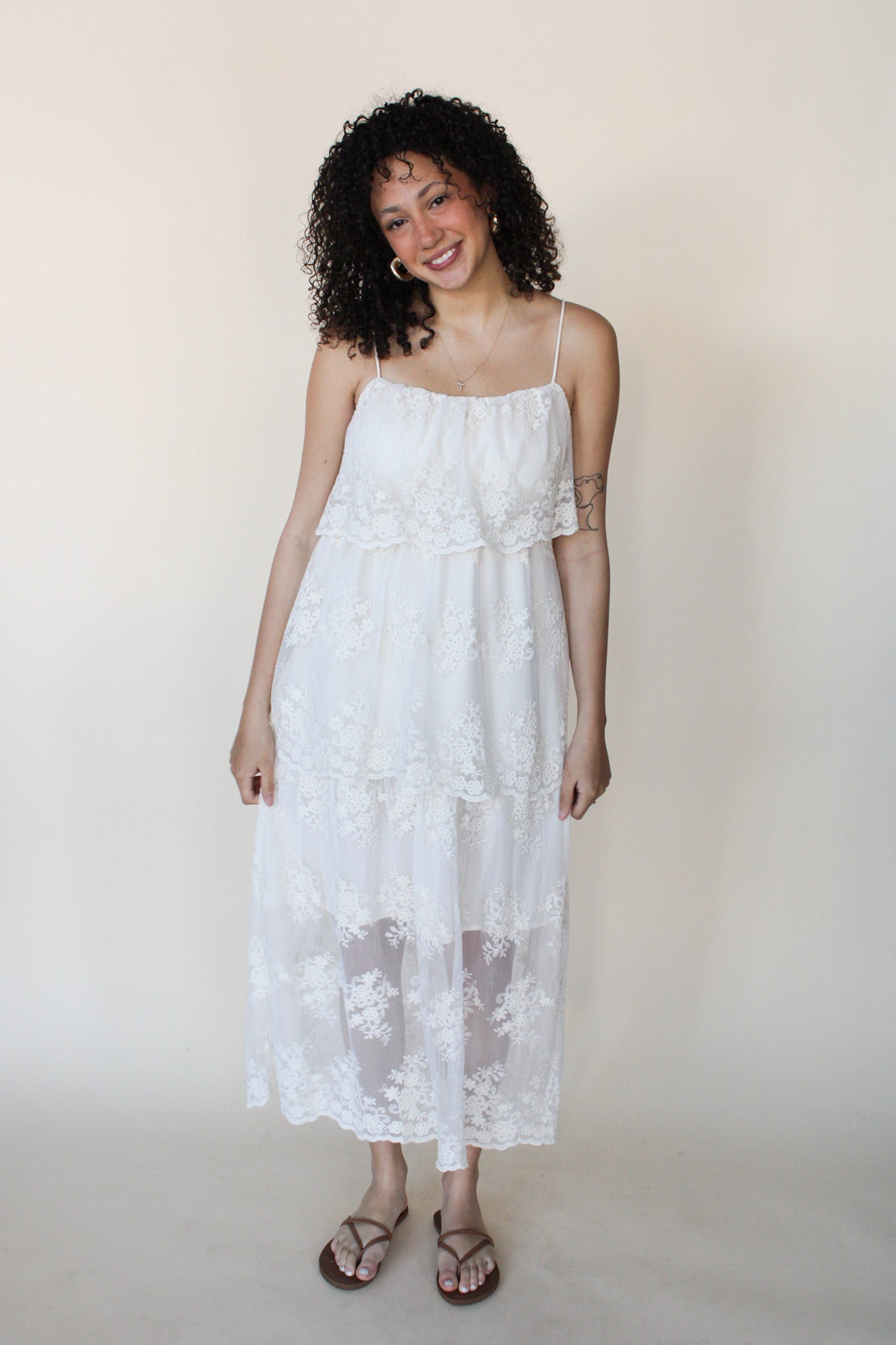 Alex Floral Tiered Midi Dress