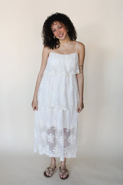 Alex Floral Tiered Midi Dress