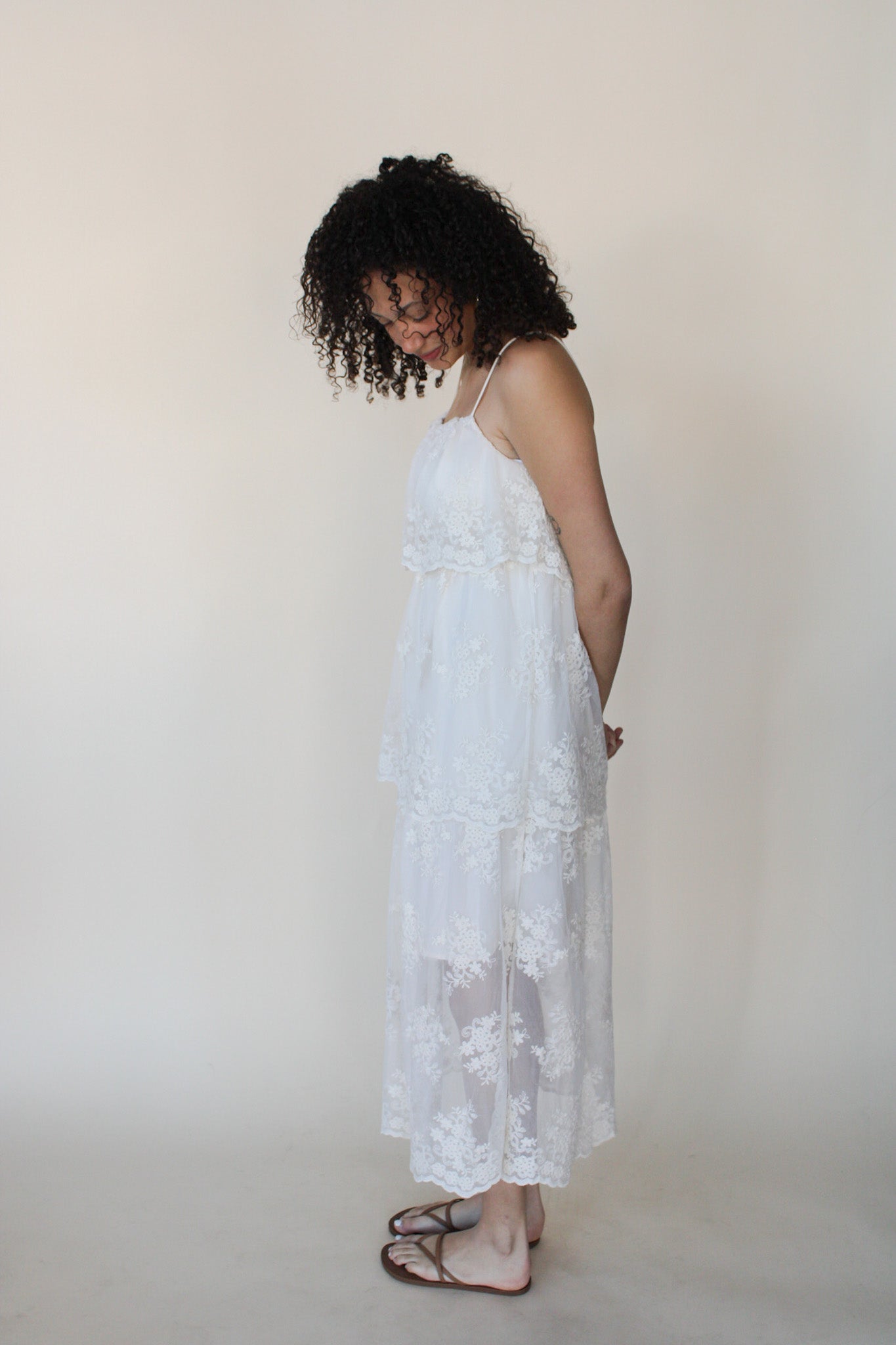 Alex Floral Tiered Midi Dress