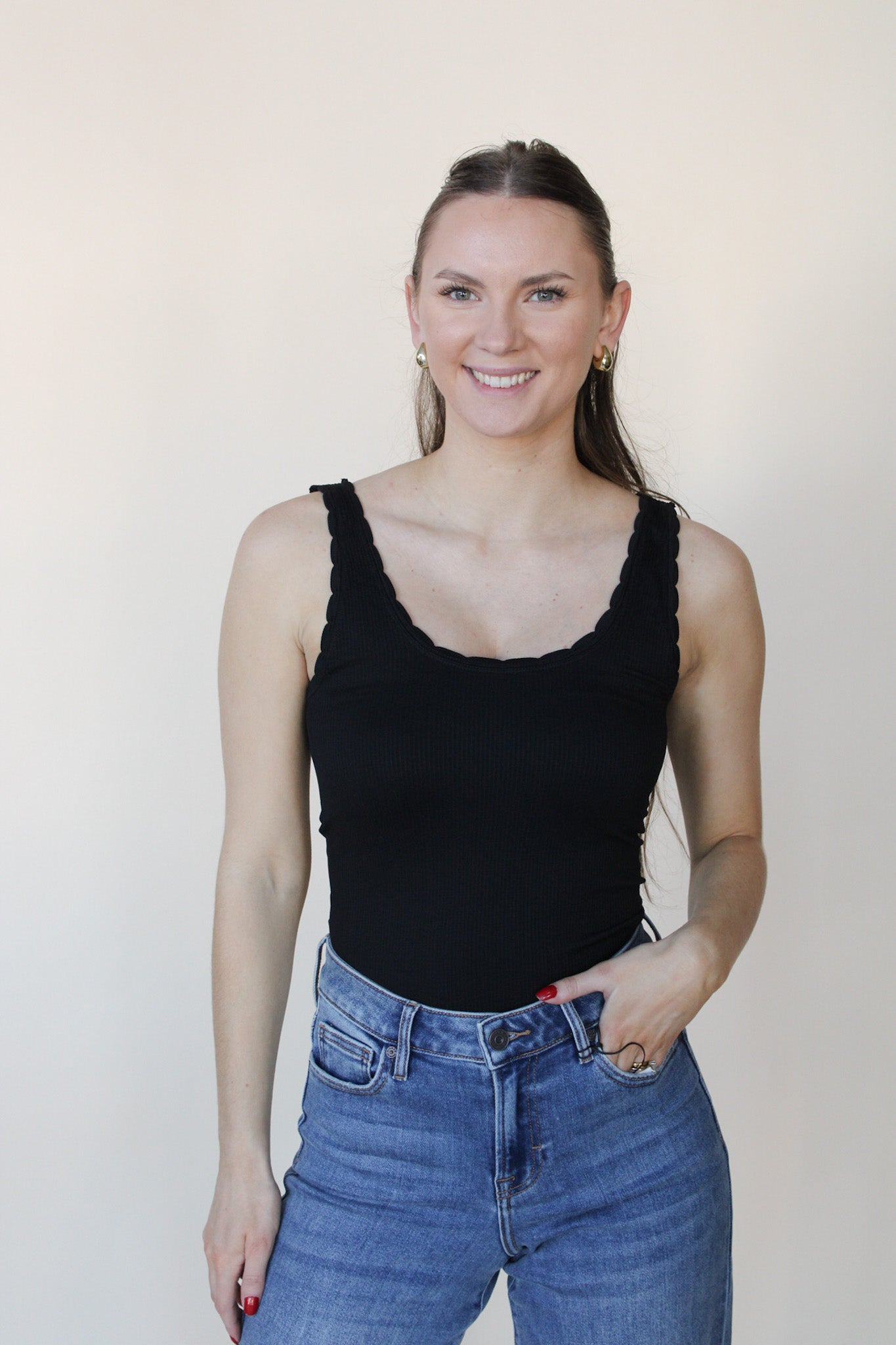 Scallop Edge Reversible Tank - more colors availabe