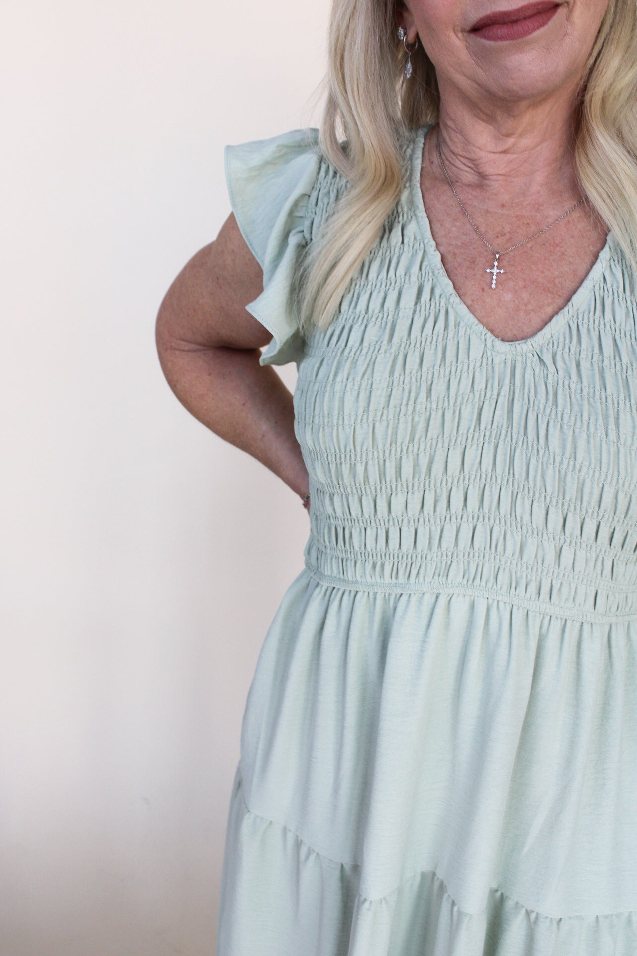 Flutter Sleeve Midi Dress