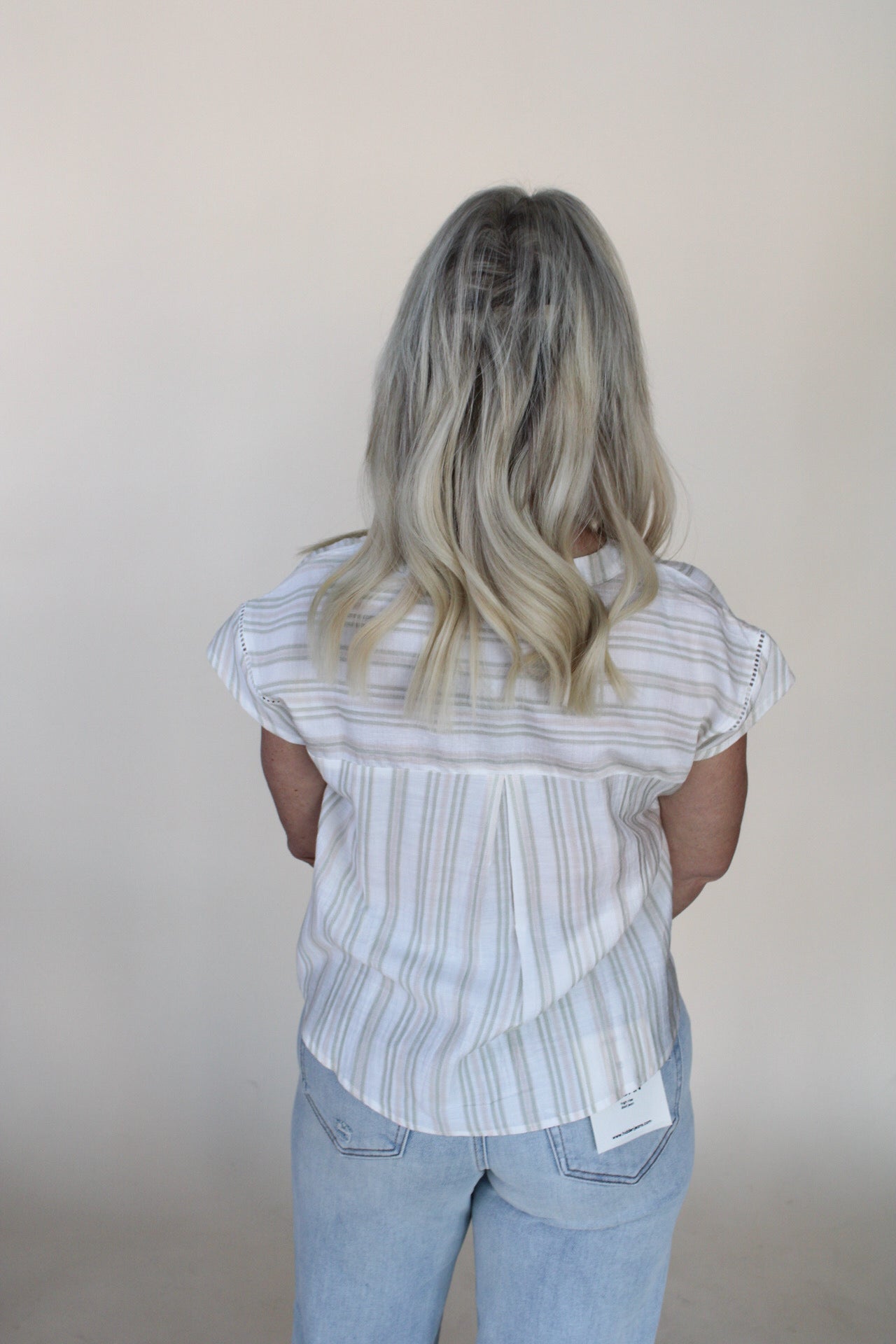 Stripe Lace Trim Top