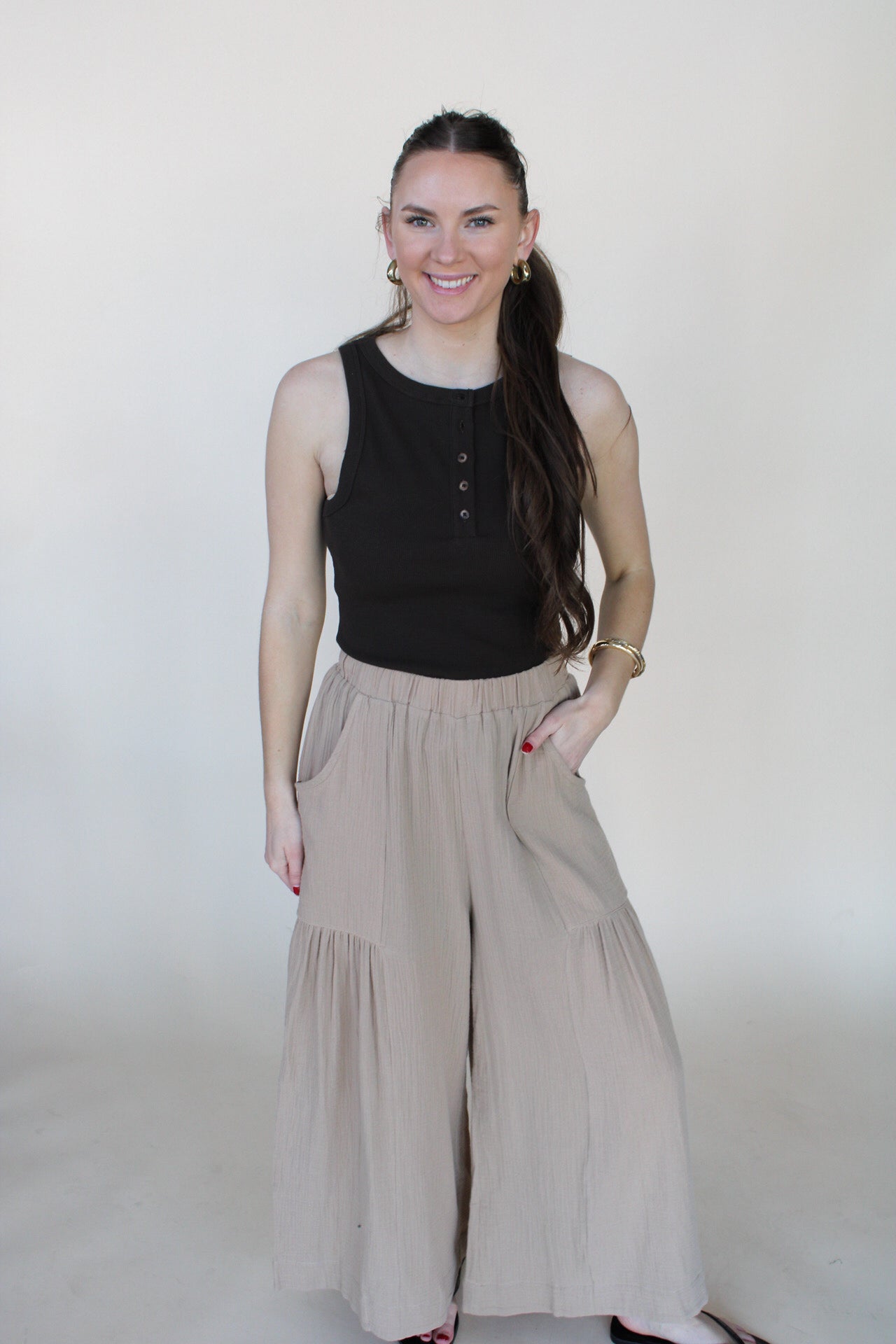 Gemma Gauze Wide Leg Pant
