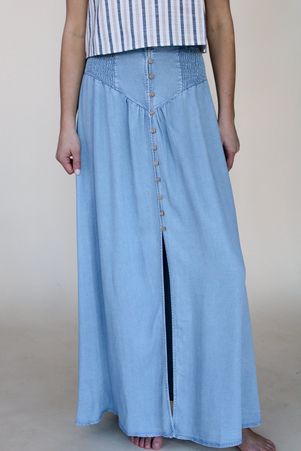 Bianca Chambray Maxi Skirt