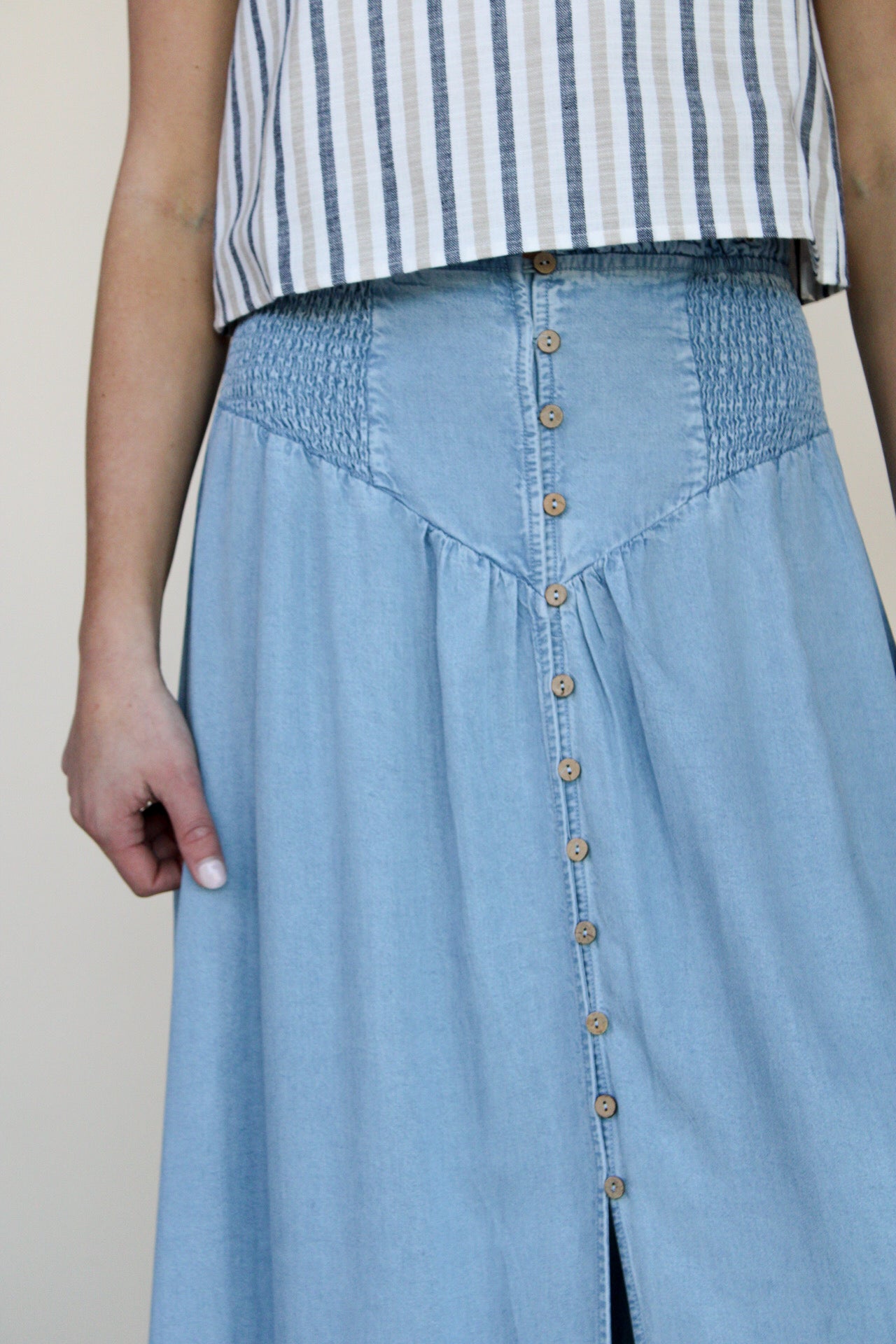 Bianca Chambray Maxi Skirt