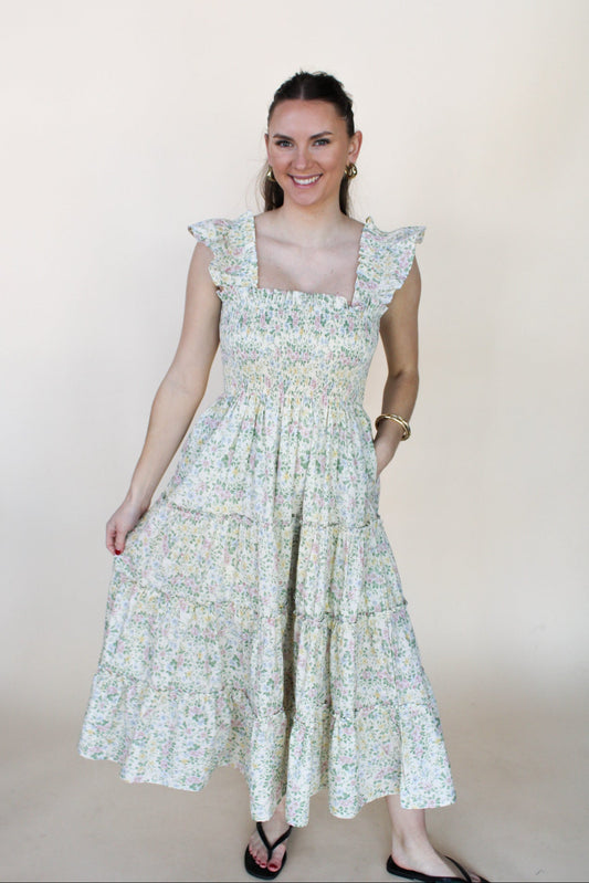 Stassi Floral Cotton Midi Dress